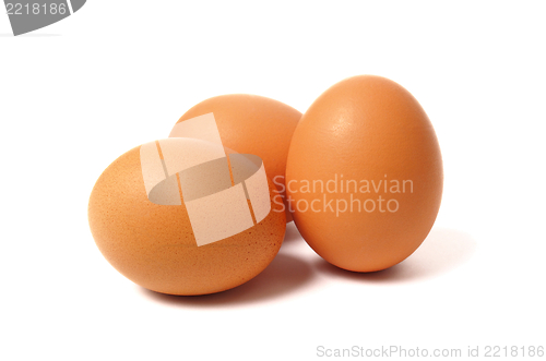 Image of Three Eggs on White