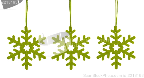Image of Green Snowflakes for Christmas Tree