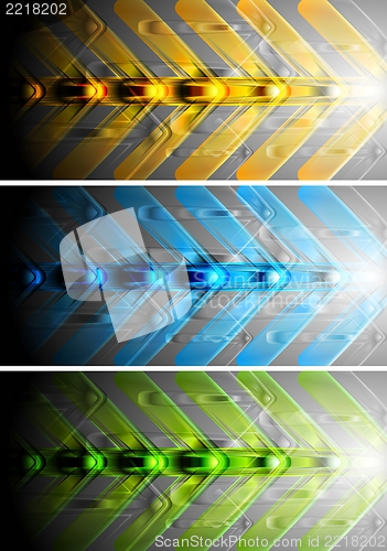 Image of Colourful banners with abstract arrows