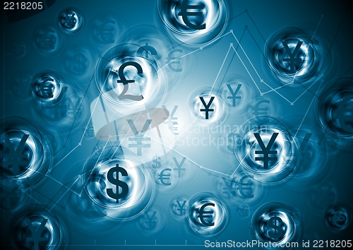 Image of World currencies. Business background. Vector