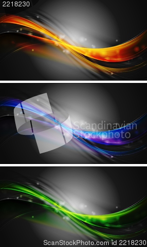 Image of Bright waves banners. Vector design