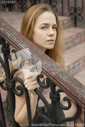 Image of sad beautiful face of woman