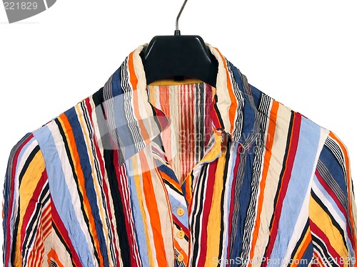 Image of Colorful striped shirt on white background