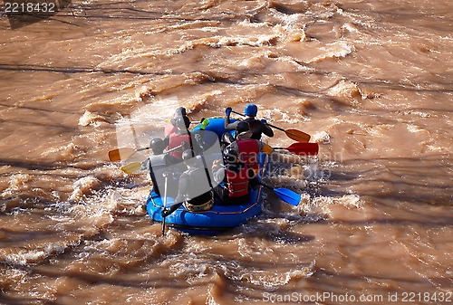 Image of rubber boat in the river