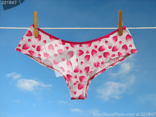 Image of Valentine laundry: panties on a clothes line