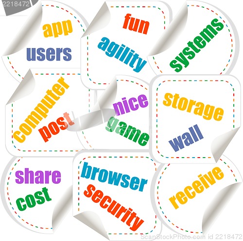 Image of Cloud computing concept design - stickers set