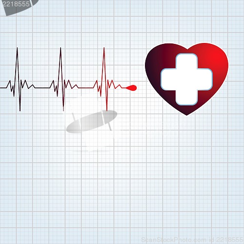 Image of Heart medical cross. EPS 8