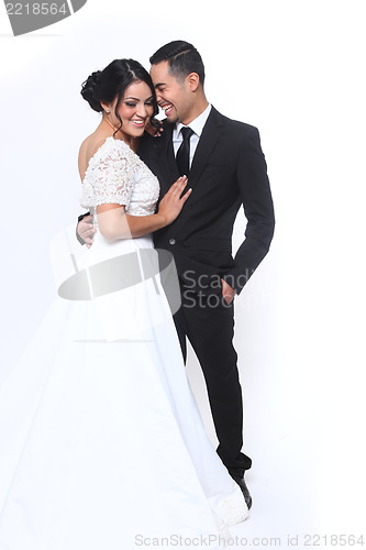 Image of Happy Wedding Couple in Love 