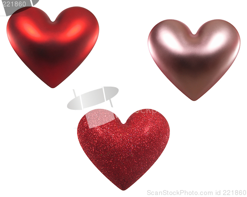 Image of Three Valentine hearts