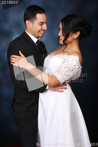 Image of Happy Wedding Couple in Love 