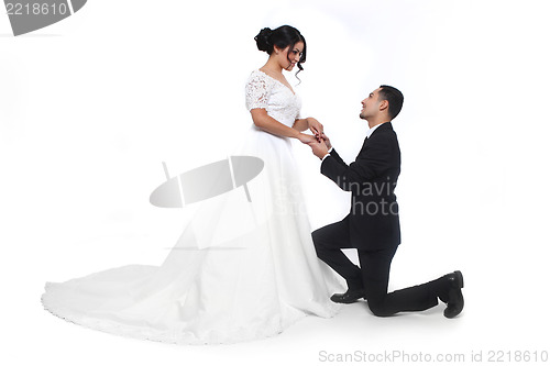 Image of Happy Wedding Couple in Love 