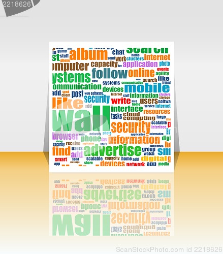 Image of Word Cloud Social Network. Internet. Community. Flyer or Cover Design
