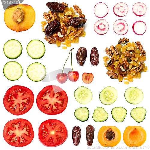 Image of Set of Fruits and Vegetables
