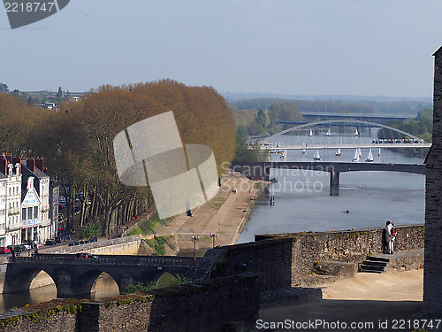 Image of Angers, Maine riverbank, april 2013, anjou, France