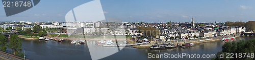 Image of Angers, Maine riverbank, april 2013, anjou, France