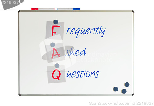 Image of FAQ written on a whiteboard