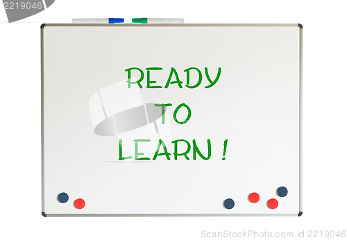 Image of Ready to learn written on a whiteboard