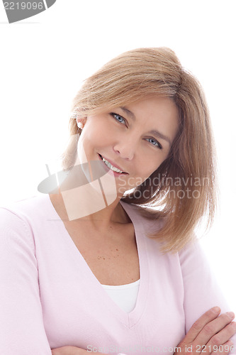 Image of Smiling beautiful mature woman