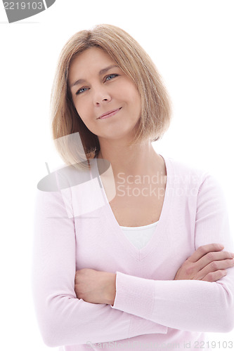 Image of Smiling woman with folded arms