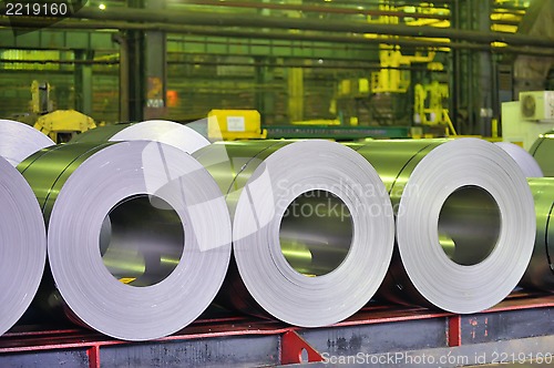 Image of rolls of steel sheet