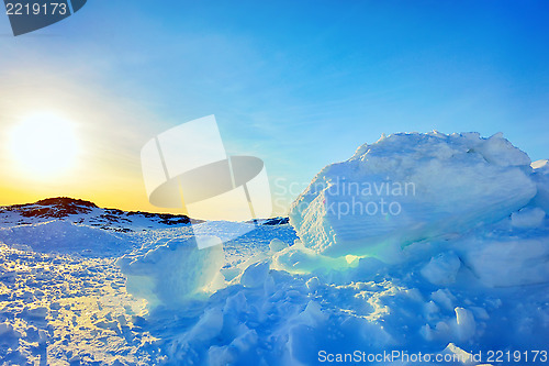 Image of Ice in Greenland in spring time