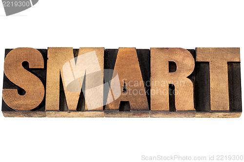 Image of smart word in wood type