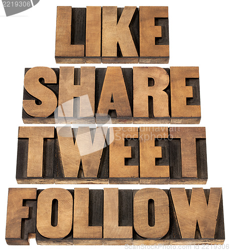 Image of like, share, tweet, follow