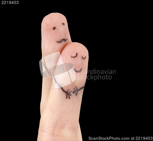 Image of White hand on black
