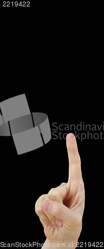 Image of White hand on black