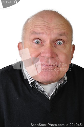 Image of  senior man making faces