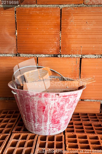 Image of Masonry Bucket on hollow bricks