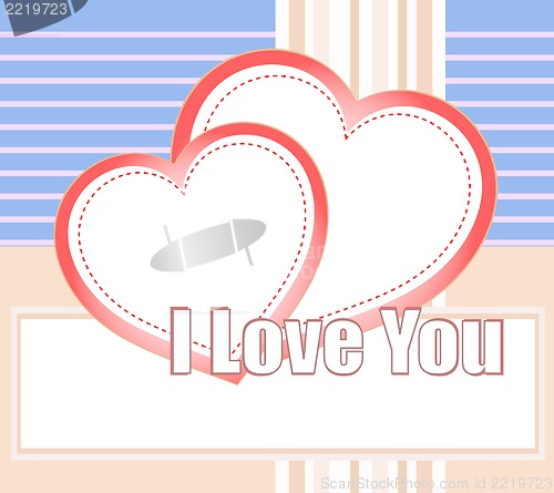 Image of I love you and hearts on a style background