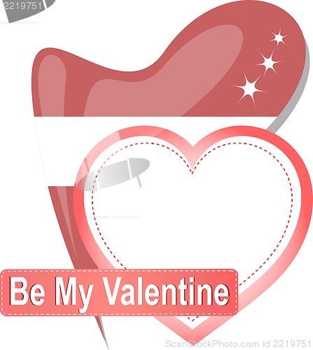 Image of Heart shape with text Be my Valentine