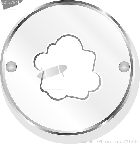 Image of metallic button with cloud icon