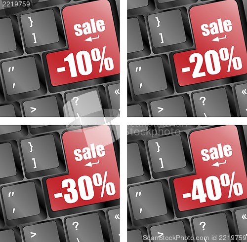 Image of Shopping on-line, red key sale set on keyboard key