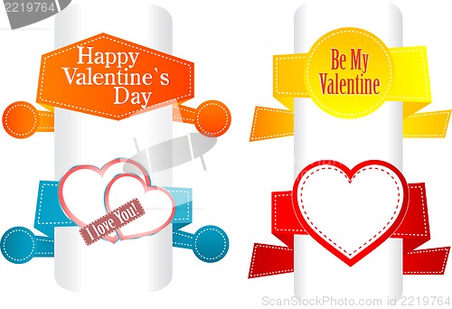 Image of Valentine day and wedding stickers and labels set