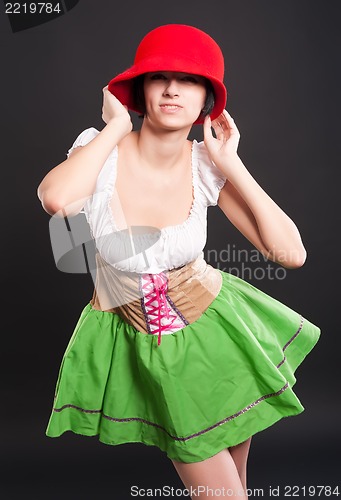 Image of German style pretty girl with hat