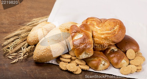 Image of Fresh bread with ear of wheat