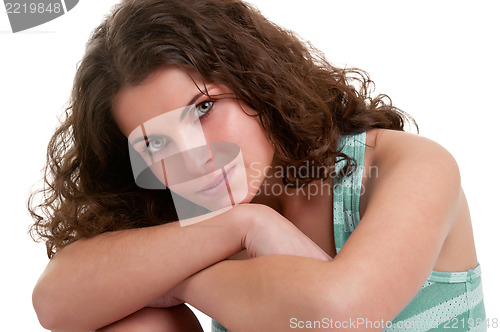 Image of Woman Sitting on the Floor