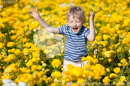 Image of kid at the flower field