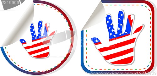 Image of american hand sign stickers set