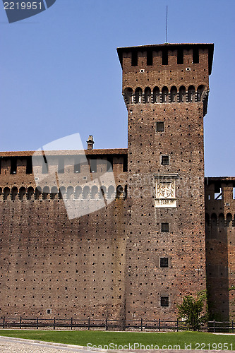 Image of tower castle brick  old brown and window 