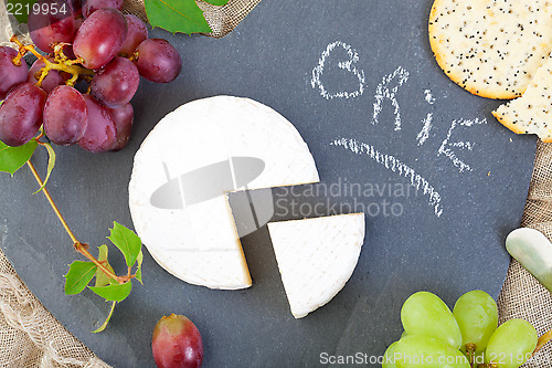 Image of Brie Cheese with Grapes
