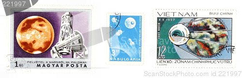 Image of Space and astronautic postage stamps