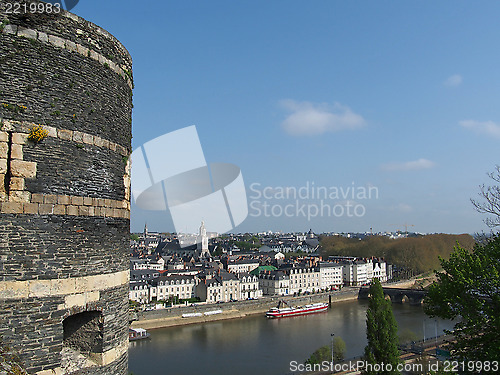 Image of Angers, Maine riverbank, anjou, France