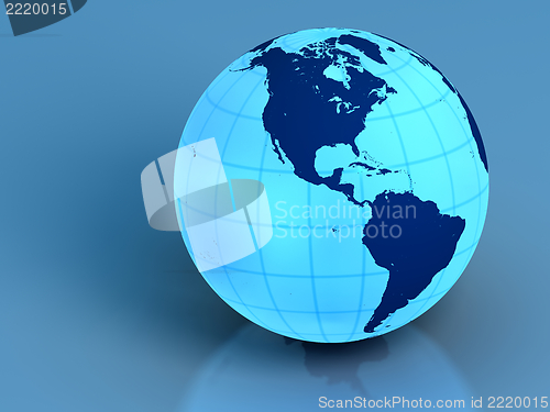 Image of Earth on blue