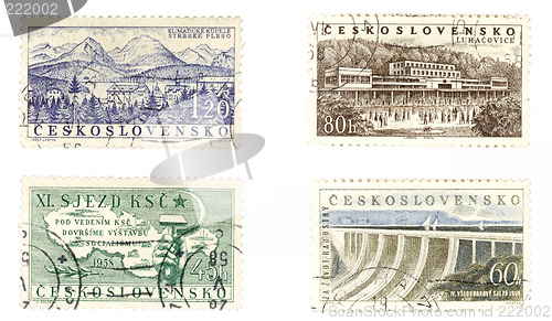 Image of Vintage postage stamps from Czechoslovakia
