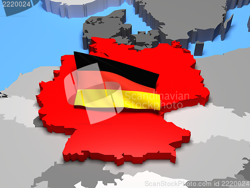 Image of Germany with national flag