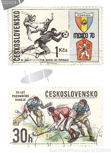 Image of Sport on obsolete postage stamps