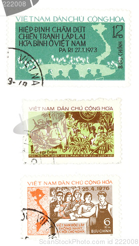 Image of Vintage postage stamps from Vietnam